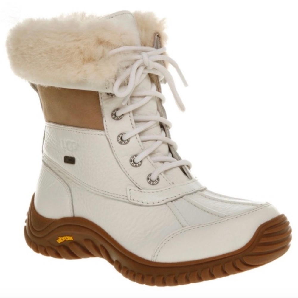 UGG Adirondack II - White Leather Snow Boots